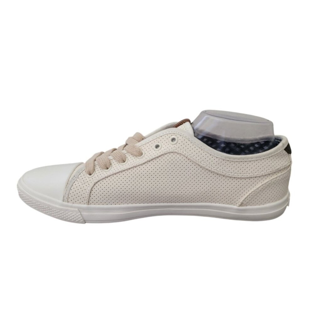 Ben Sherman MADISON Oxford Perforated Beige Lace Up Sneakers Men's Size 9.5